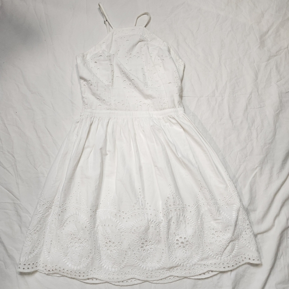 Mini dress White color Cotton Halter dress A&F Size S - Picture 6 of 14